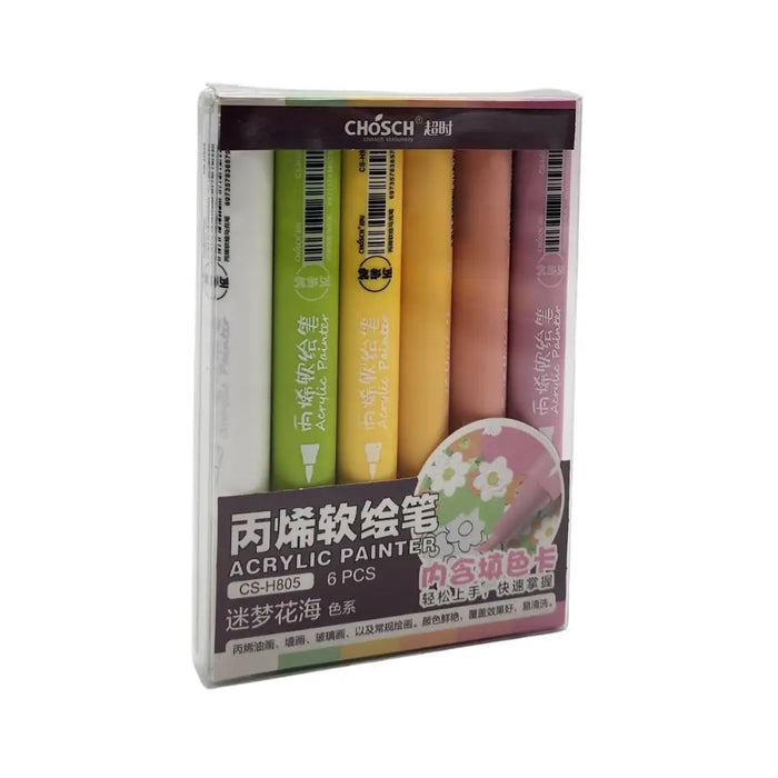Plumones Acrilicos Punta Blanda Estilo Pincel Gama Pastel - Fliperex