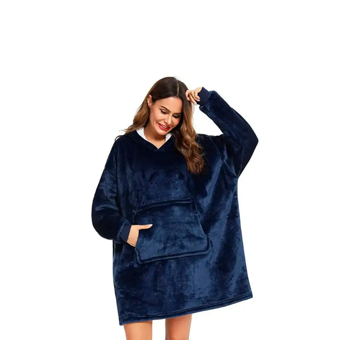 Polerón Sherpa Con Capucha Polar Frazada Con Chiporro Invierno - Fliperex