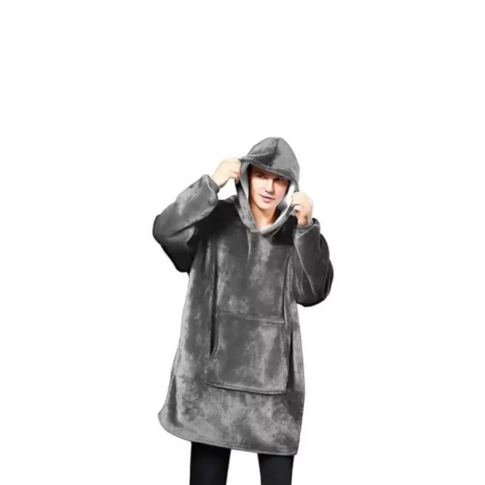 Polerón Sherpa Con Capucha Polar Frazada Con Chiporro Invierno - Fliperex