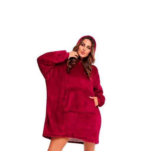 Polerón Sherpa Con Capucha Polar Frazada Con Chiporro Invierno - Fliperex