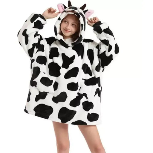 Polerón Sherpa Vaquita Con Capucha Para Niños Y Niñas Invierno - Fliperex