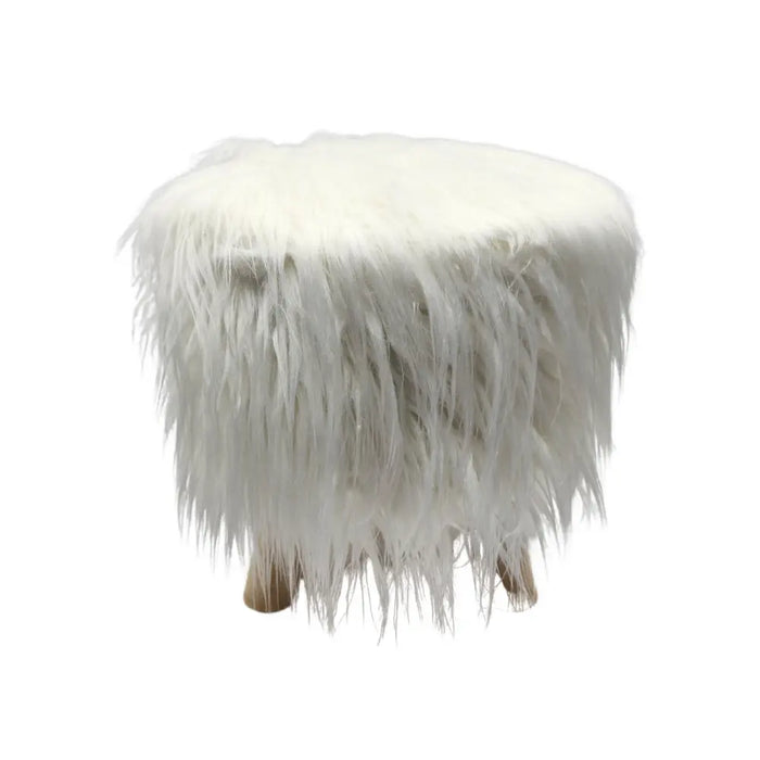 Puff Redondo Con Pelo Sintetico Para Niños Colores - Fliperex