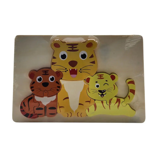Puzzle Juego De Madera Animales Tigres Juguete Educativo - Fliperex
