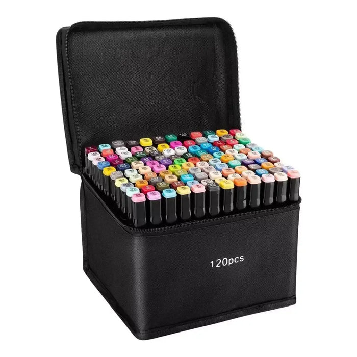 Set 120 Marcadores Doble Punta Rotuladores Plumones Touch - Fliperex