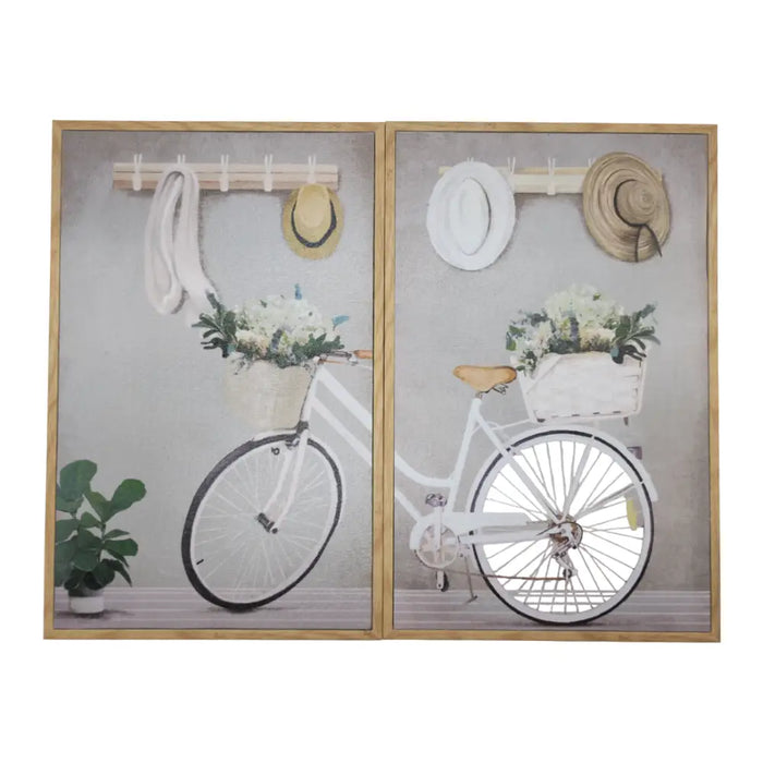 Set 2 Cuadros Bicicleta Antiguo Estilo Vintage Para Marcos - Fliperex
