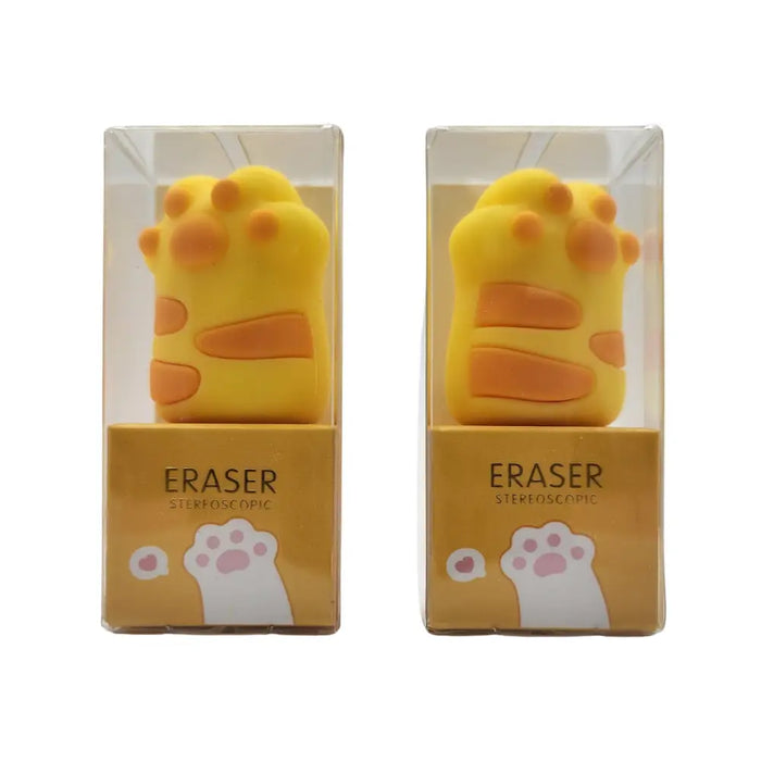Set 2 Gomas De Borrar Patita De Gato Kawaii Colores - Fliperex