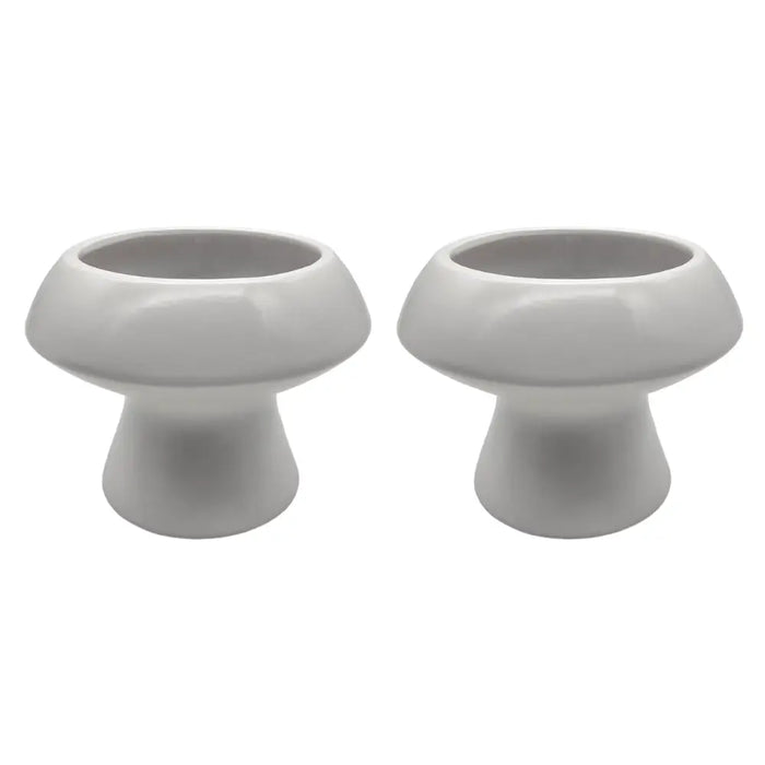 Set 2 Macetero Maceta De Ceramica Con Forma De Seta Blanco - Fliperex