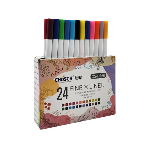 Set 24 Lapices Tira Lineas Fine X Liner Dibujo Profesional - Fliperex
