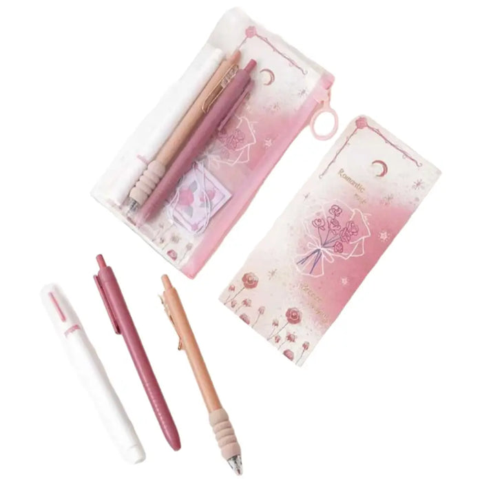 Set 3 Lapices Con Estuche Rosado Mas Accesorio Regalo - Fliperex