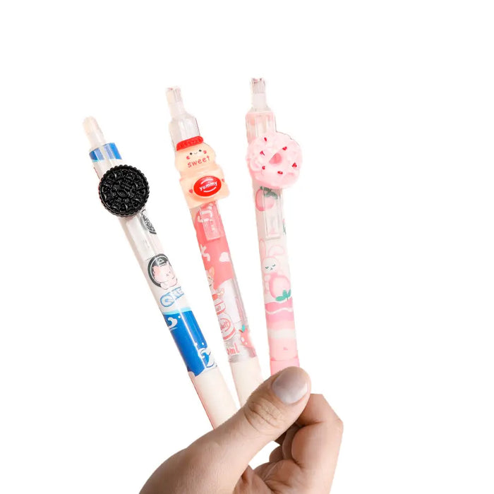 Set 3 Lápices Diseño Dulces Galletas Papitas Kawaii Cute