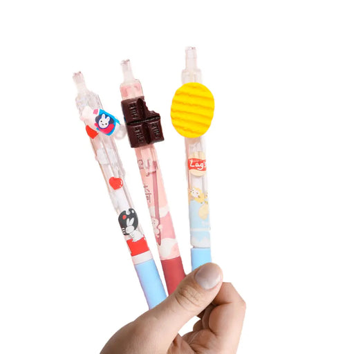 Set 3 Lápices Diseño Dulces Galletas Papitas Kawaii Cute