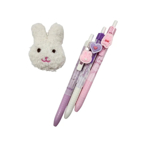 Set 3 Lápices Kawaii Cute Diseño Lovely Rabbit + Colgante - Fliperex