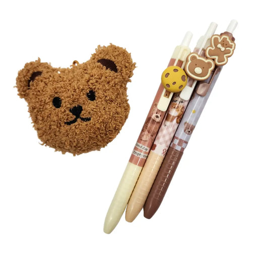 Set 3 Lápices Kawaii Cute Diseño Osito Tierno + Colgante - Fliperex