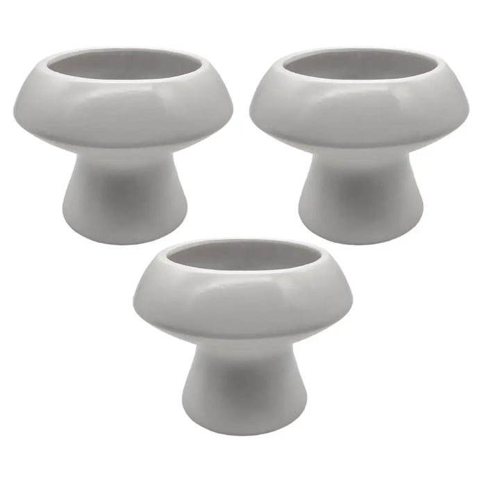 Set 3 Macetero Maceta De Ceramica Con Forma De Seta Blanco - Fliperex