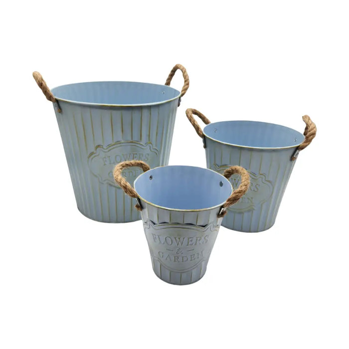 Set 3 Maceteros Metalicos Decorativos Flowers And Garden - Fliperex