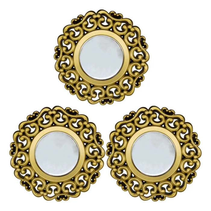 Set 3 Marcos De Espejos Estilo Arabe Decorativo Dorado Deco - Fliperex