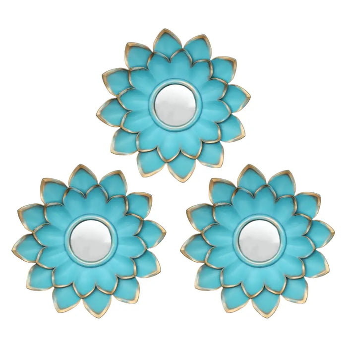 Set 3 Marcos De Espejos Flor De Loto Decorativo Calipso Deco - Fliperex