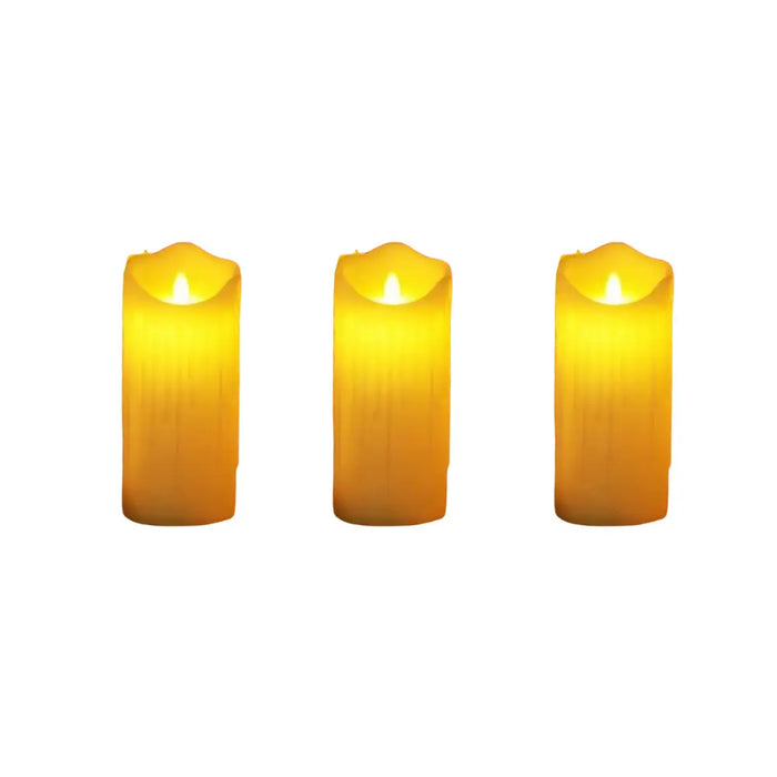 Set 3 Velas Artificiales Blancas Luz Led Con Efecto Llama - Fliperex