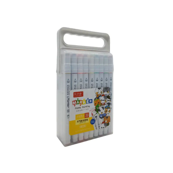 Set 36 Marcadores Happy Painting Doble Punta A Base De Agua - Fliperex