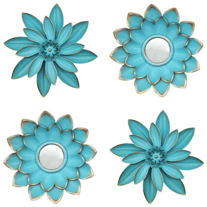 Set 4 Marcos De Espejos Flor De Loto Decorativo Calipso Deco - Fliperex
