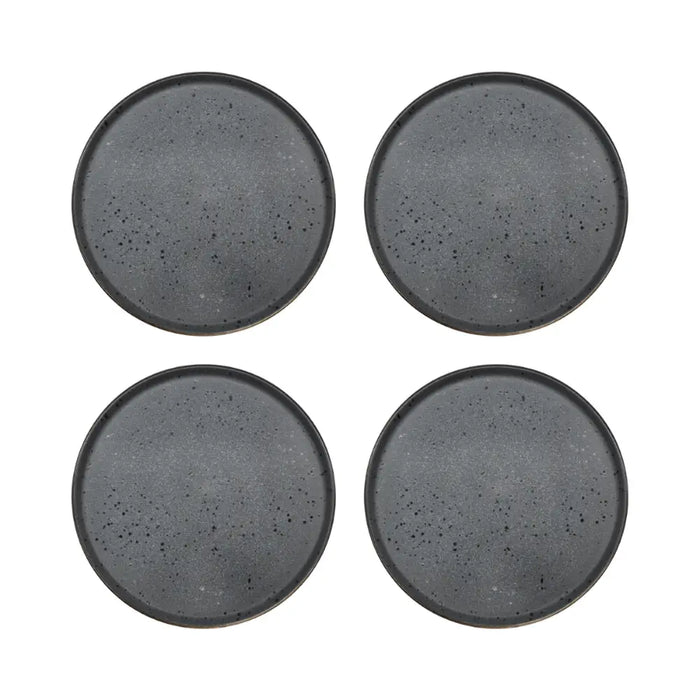 Set 4 Platos De Ceramica Gris Elegante Minimalist Plato Bajo - Fliperex