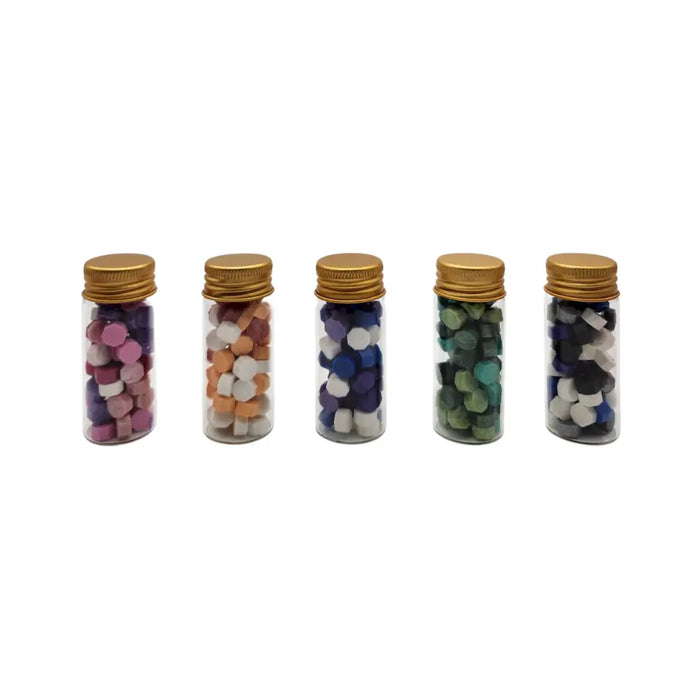Set 5 Frascos De Vidrio De Cera Lacre Para Sellos Timbres - Fliperex