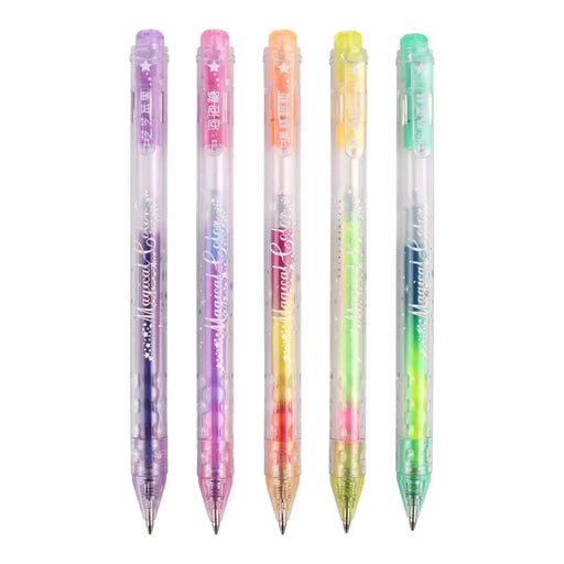 Set 5 Lapices Gel Con Brillo Multicolor Magical Boligrafo - Fliperex