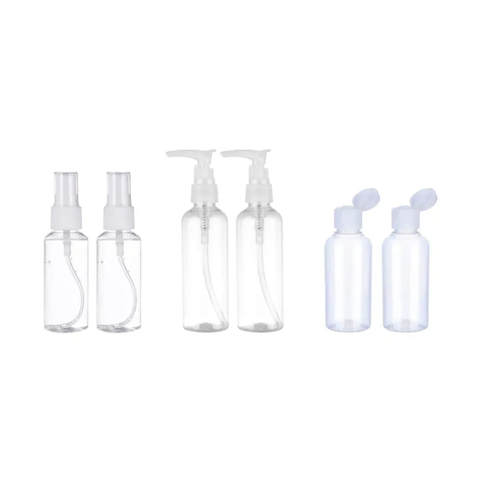 Set 6 Botella De Viaje Variedad 50 Ml Transparente - Fliperex