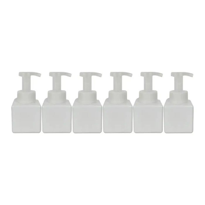 Set 6 Botellas Dispensador De Espuma Cuadrada Blanca 250 Ml - Fliperex