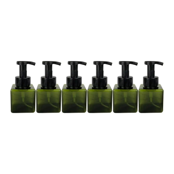 Set 6 Botellas Dispensador De Espuma Cuadrada Negra 250 Ml - Fliperex
