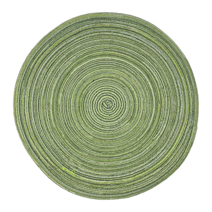 Set 6 Individuales Circulares Trenzados Color Verde - Fliperex