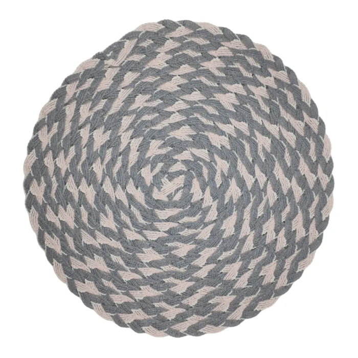 Set 6 Individuales Circulares Trenzados Completo Rosado Gris - Fliperex
