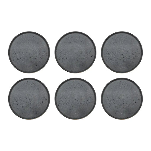 Set 6 Platos De Ceramica Gris Elegante Minimalist Plato Bajo - Fliperex