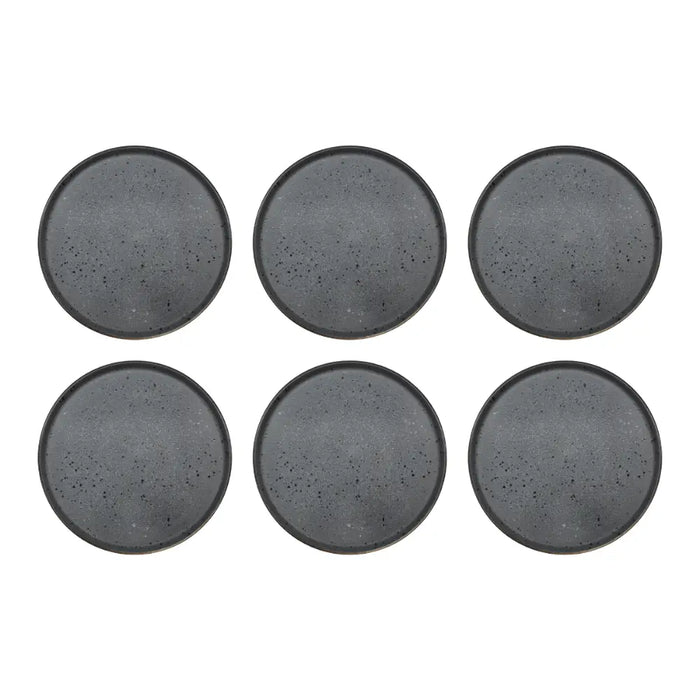 Set 6 Platos De Ceramica Gris Elegante Minimalist Plato Bajo - Fliperex