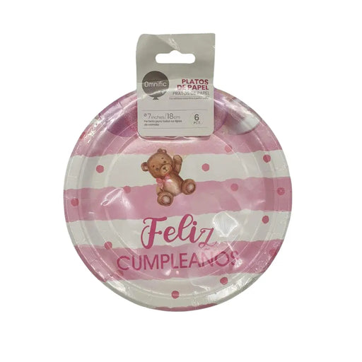 Set 6 Platos Desechables 18 Cm Diseños Para Cumpleaños - Fliperex