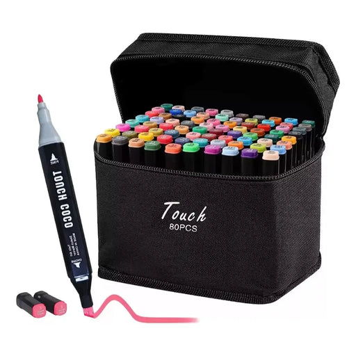 Set 80 Marcadores Doble Punta Rotuladores Plumones Touch - Fliperex