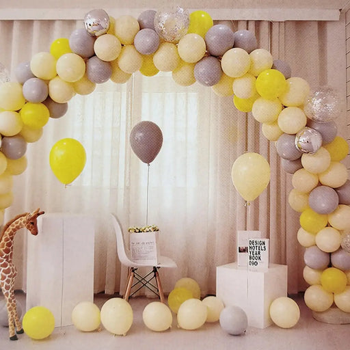 Set Arco De Globos Cumpleaños Fiestas Amarillo 149 Piezas - Fliperex