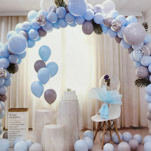 Set Arco De Globos Cumpleaños Fiestas Celeste 173 Piezas - Fliperex