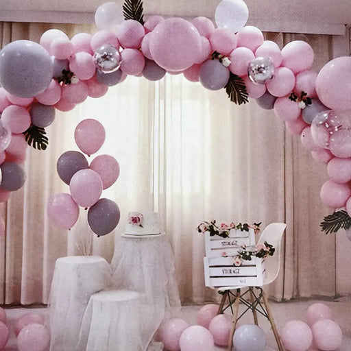 Set Arco De Globos Cumpleaños Fiestas Rosado 186 Piezas - Fliperex