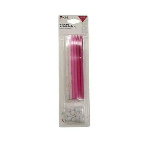 Set De 12 Velas De Cumpleaños Largas Niño Niña Cotillon - Fliperex