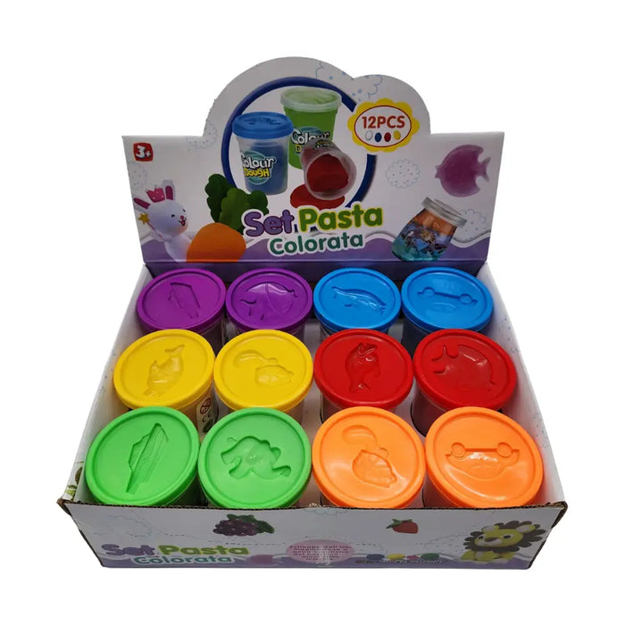 Set De Masas Caja Grande 6 Colores 12 Unidades Plasticina - Fliperex