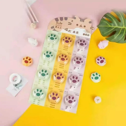 Set Docena Corta Carton Cutter Patita De Gato Kawaii Cute - Fliperex