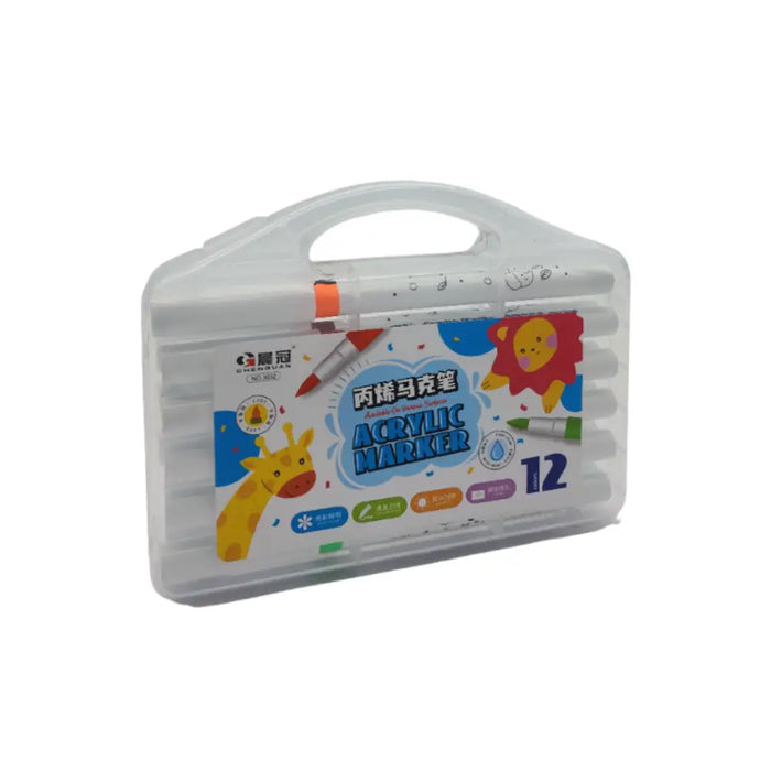 Set Marcadores Acrilicos 12 Lapices Calidad A Base De Agua - Fliperex