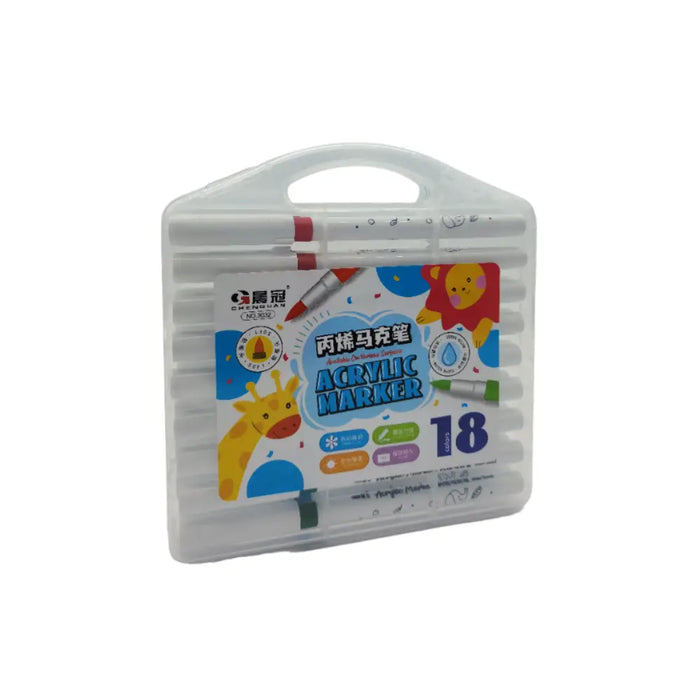 Set Marcadores Acrilicos 18 Lapices Calidad A Base De Agua - Fliperex