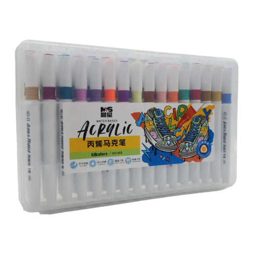 Set Marcadores Acrilicos 48 Lapices Calidad Arte Dibujo - Fliperex