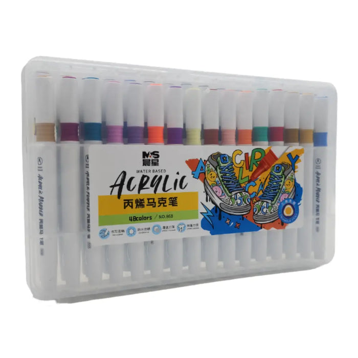 Set Marcadores Acrilicos 48 Lapices Calidad Arte Dibujo - Fliperex