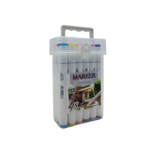 Set Marcadores Doble Punta 18 Lapices Plumones Arte Marker - Fliperex