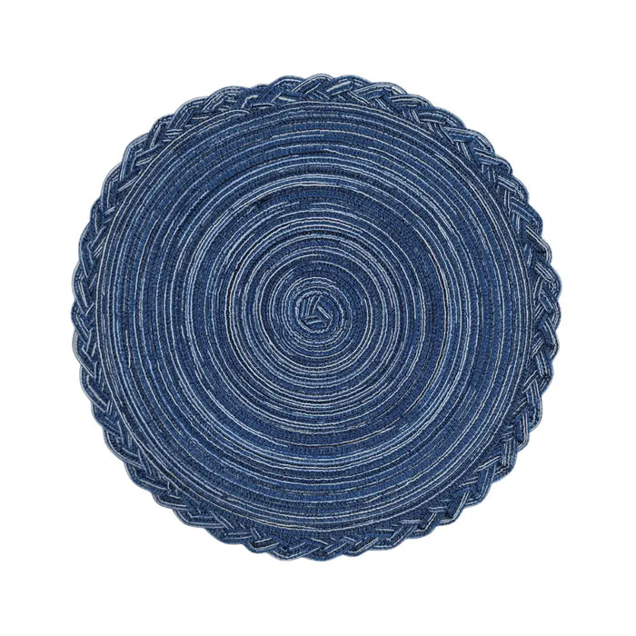 Set 6 Individuales Circulares Trenzados Color Azul