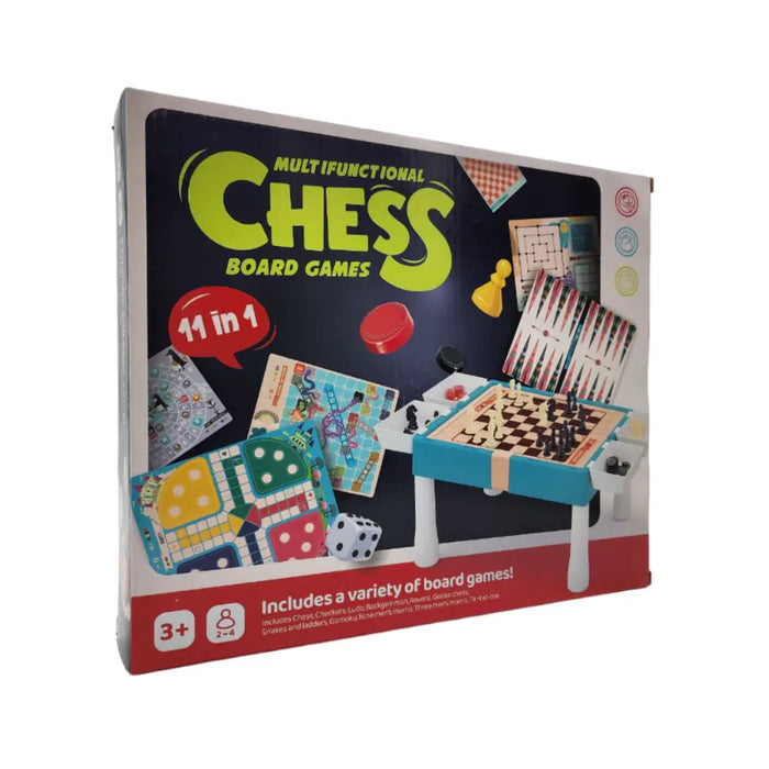 Tablero De Juego 11 En 1 Ajedrez Ludo Serpientes Y Escaleras - Fliperex