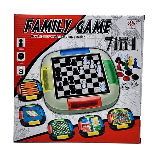 Tablero Juego De Mesa Clasicos 7 En 1 Juegos Familiar - Fliperex